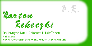 marton rekeczki business card